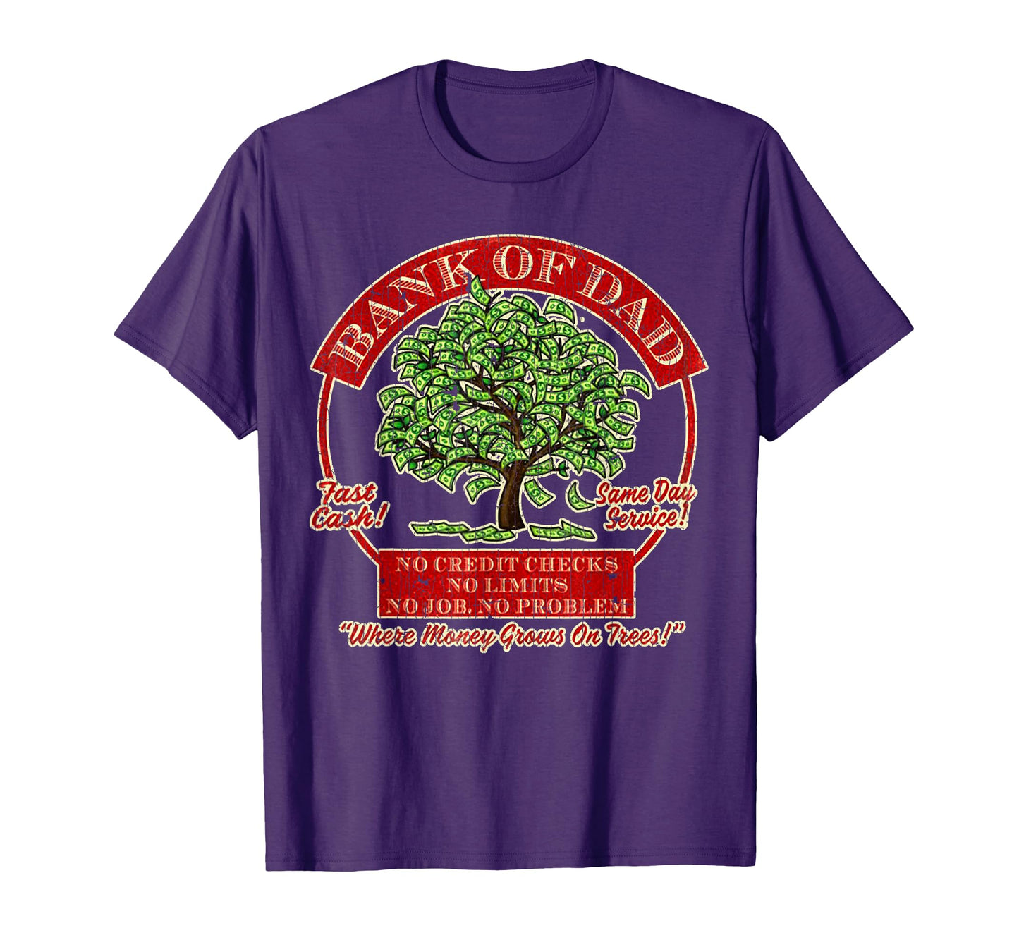 Vintage Retro Bank Of Dad Fast Cash Same Day Service T-Shirt