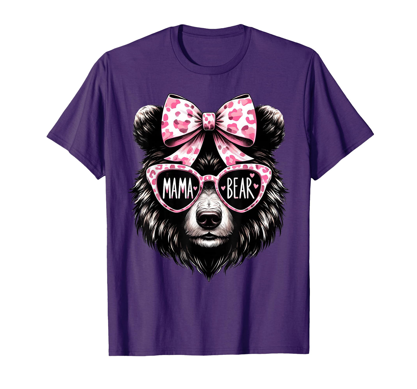 Cute Mama Bear Face Sunglasses Mom Mommy Funny Mother’s Day T-Shirt