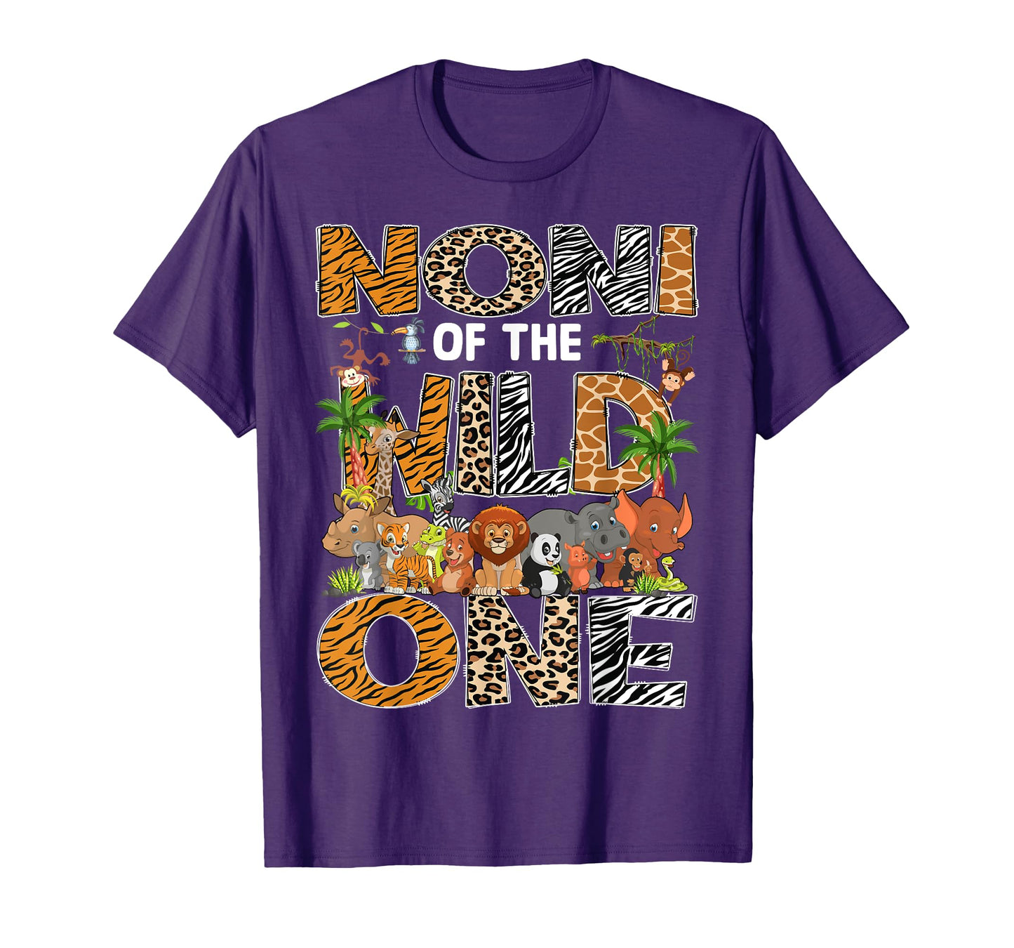 Noni Of The Wild One Safari Zoo Animal 1St Birthday T-Shirt