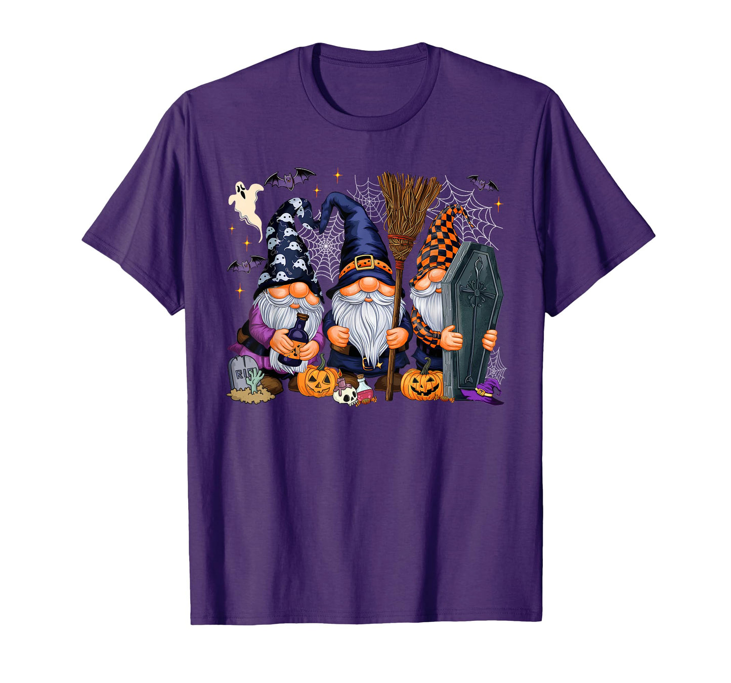 Gnome Witch Halloween Pumpkin Autumn Fall Holiday 2024 T-Shirt