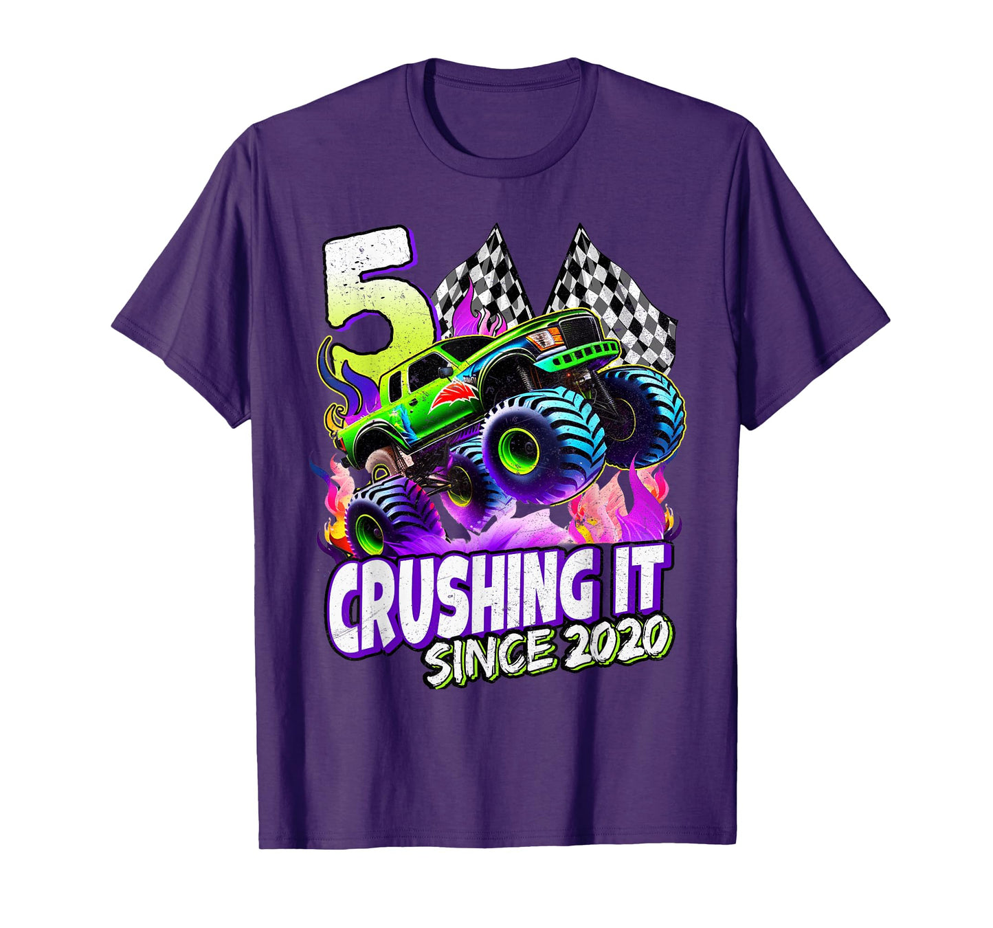 Birthday Boys Monster Truck 5 Year Old 5th Birthday Party T-Shirt