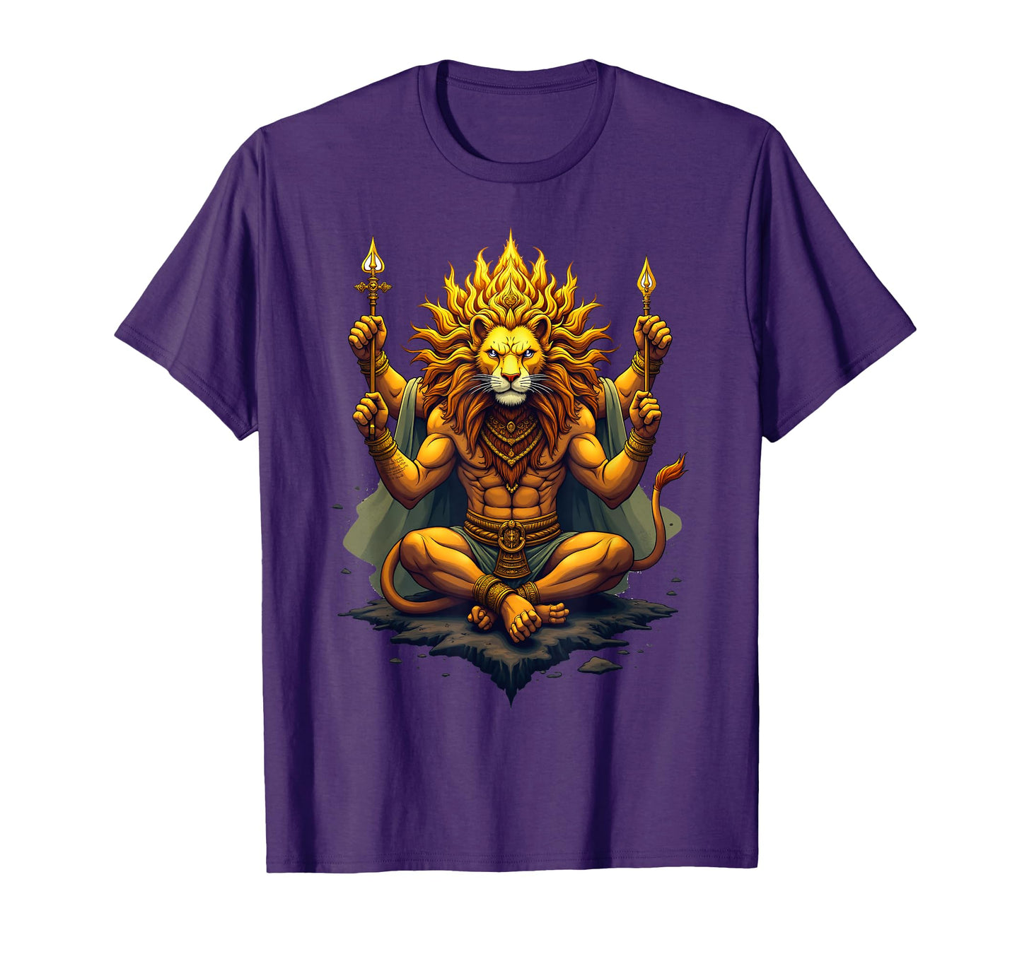 Majestätischer Narasimha Löwengott Design Göttliche Symbole T-Shirt