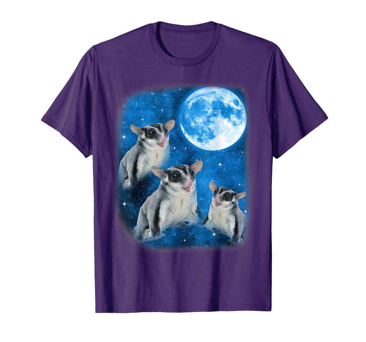 Sugar Glider Howling At The Space Full Moon Night Starry Sky T-Shirt