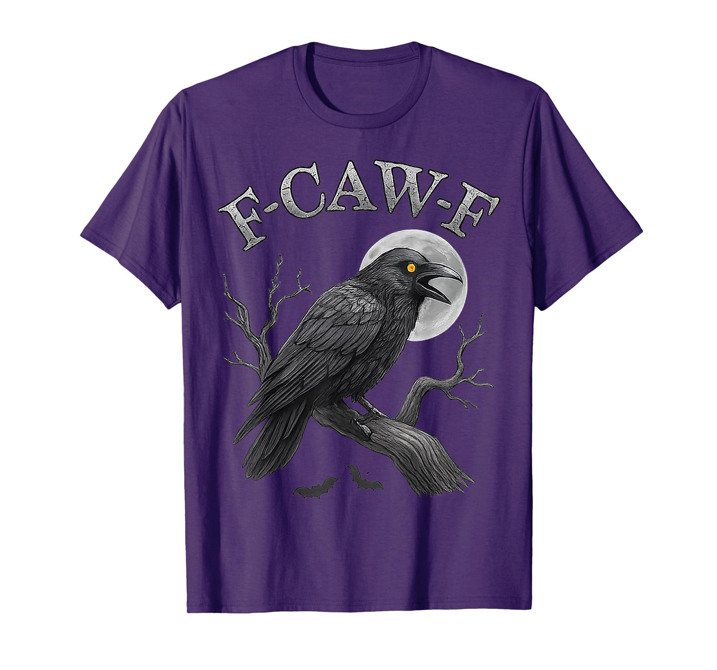 Black Crow F-Caw-F Black Raven Bird Gothic Humor Meme Funny T-Shirt