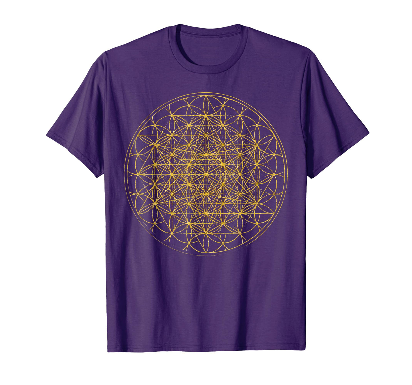 Metatron Cube 64 Tetrahedron Flower Of Life Sacred Geometry T-Shirt