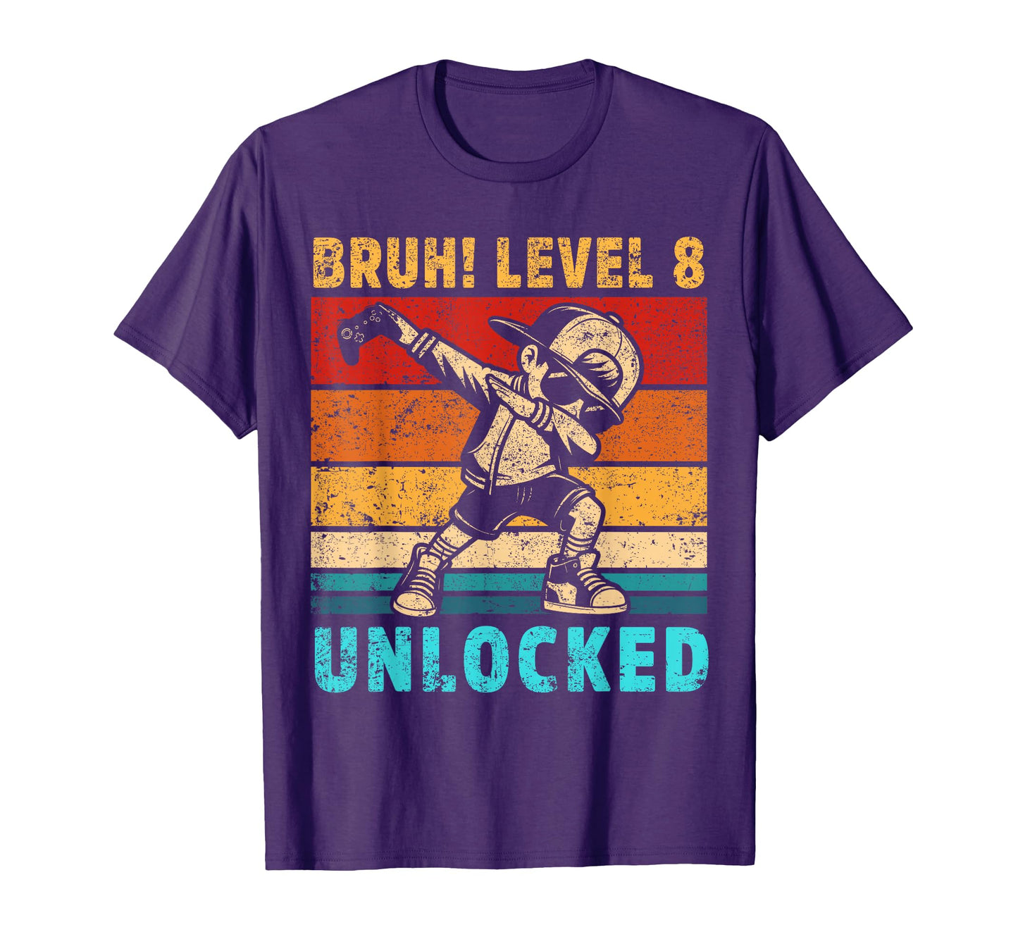 8 Year Old Birthday Dabbing Boy Bruh 8th level unlocked T-Shirt