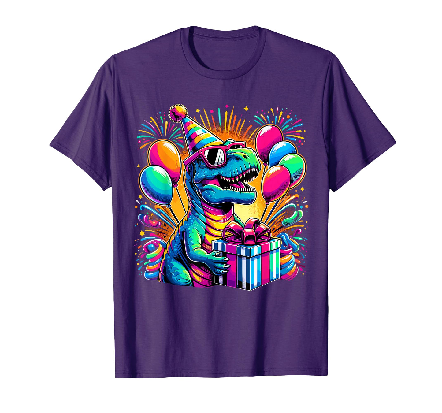 Dinosaur Birthday Party T-Rex Retro Dinosaur T-Shirt