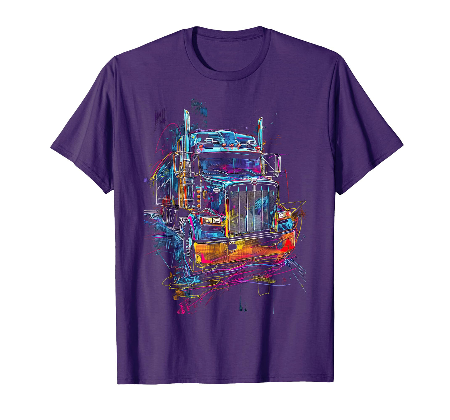 Trucker American Flag Big Rig Semi-Trailer Truck Driver T-Shirt