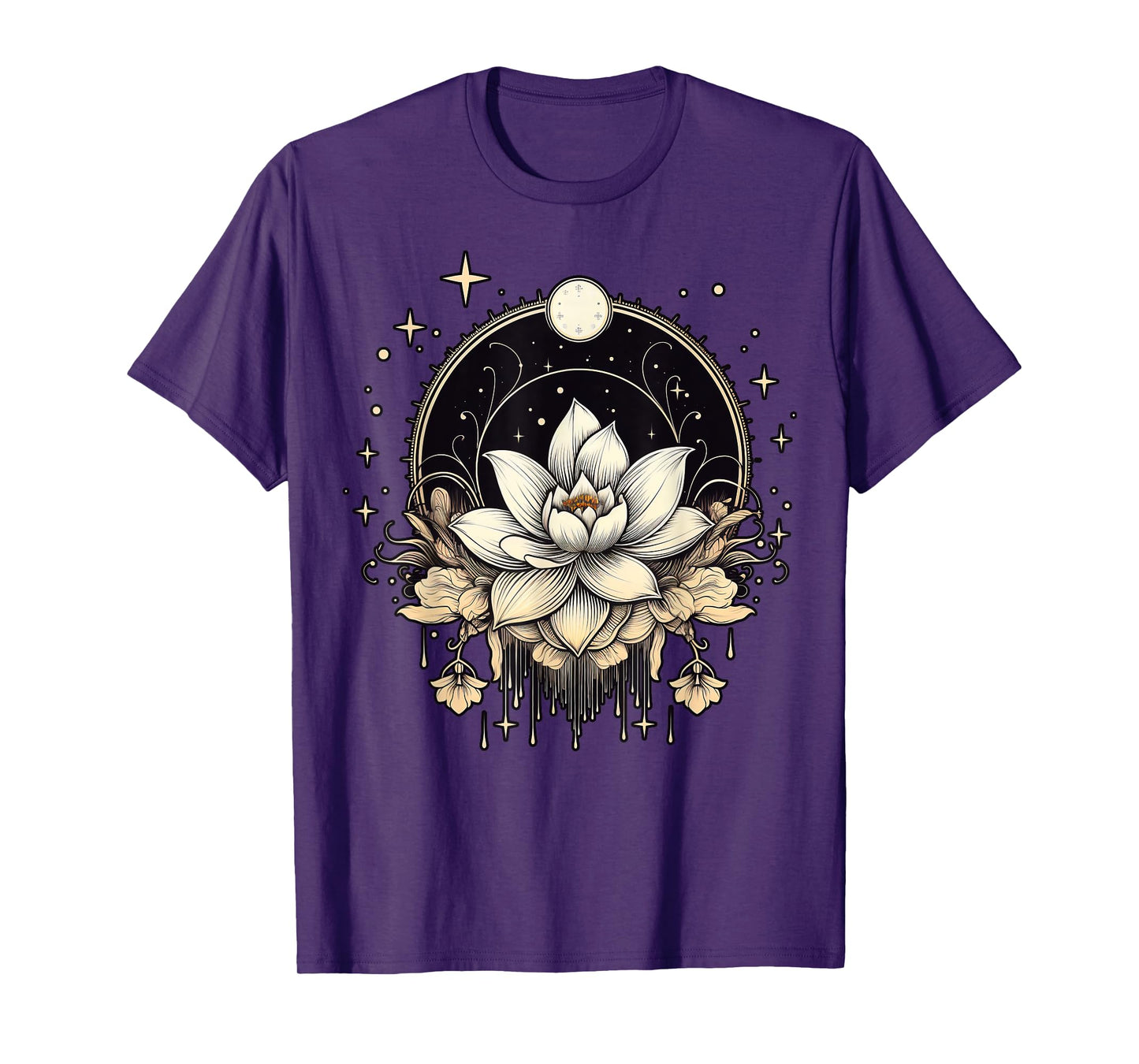 Vintage Lotus Flower on Lotus Flower T-Shirt