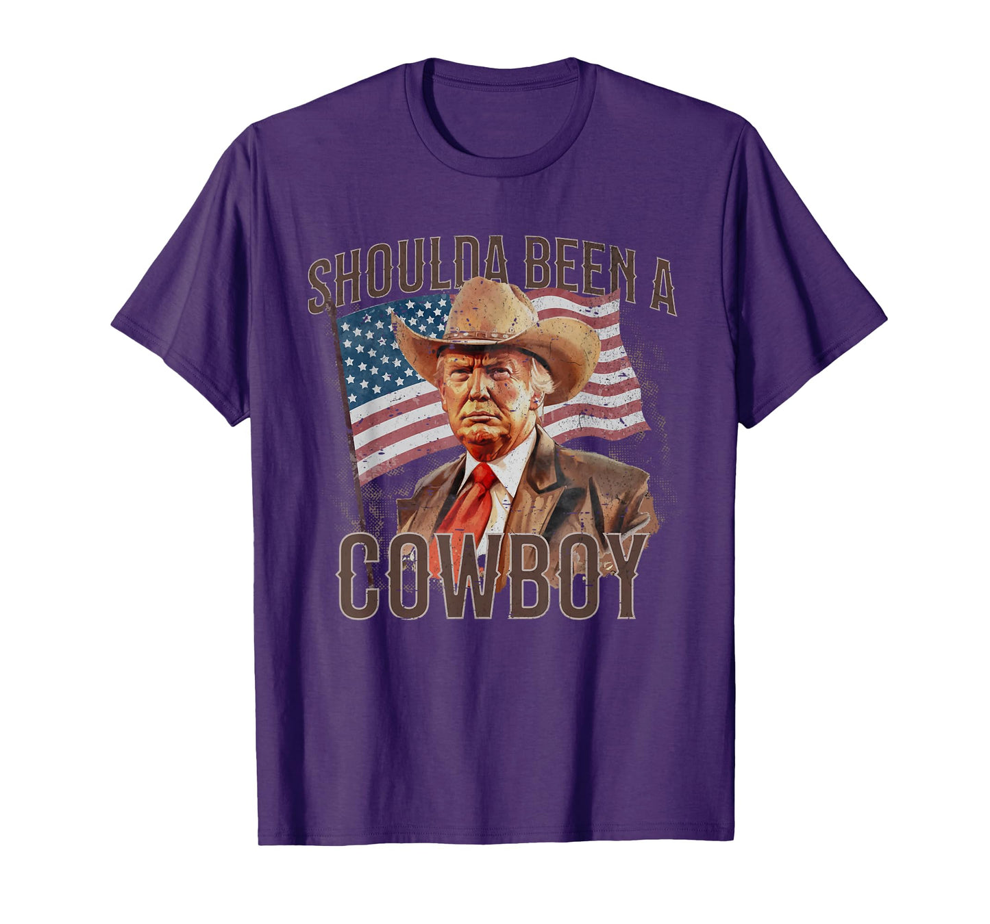 Should Have Been A Cowboy Trump 2024 4th Of July US Flag T-Shirt
