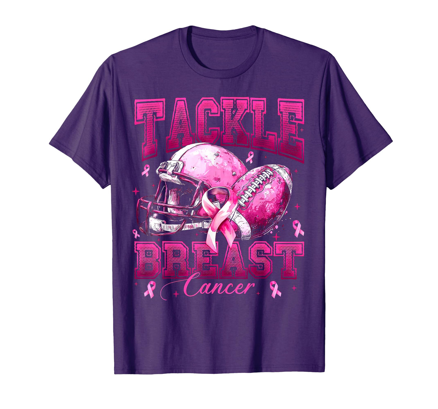 Tackle Breast Cancer Awareness American Football Girl Womens T-Shirt