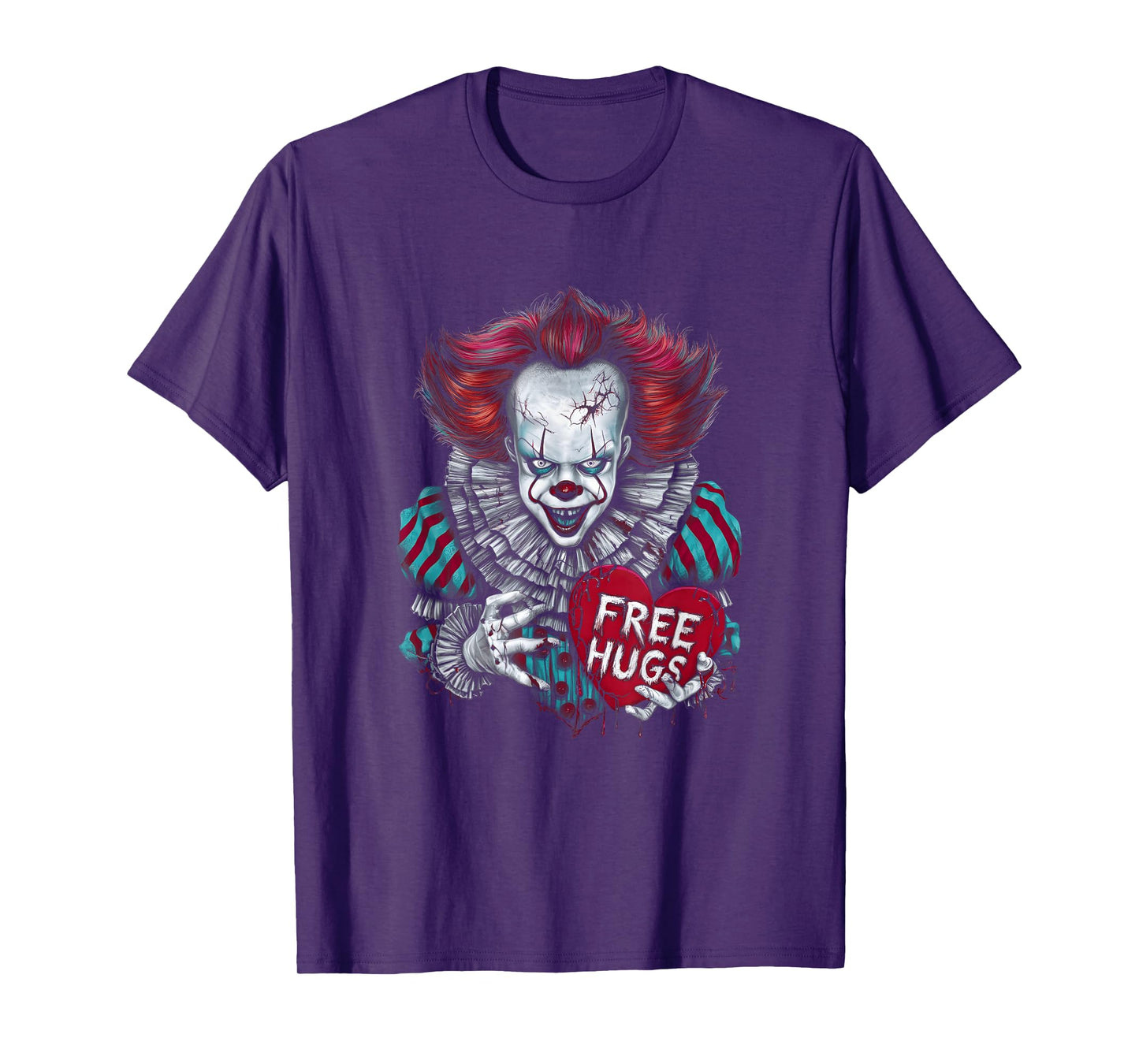 Free a Hugs Scary Clown Valentine Halloween Horror Character T-Shirt