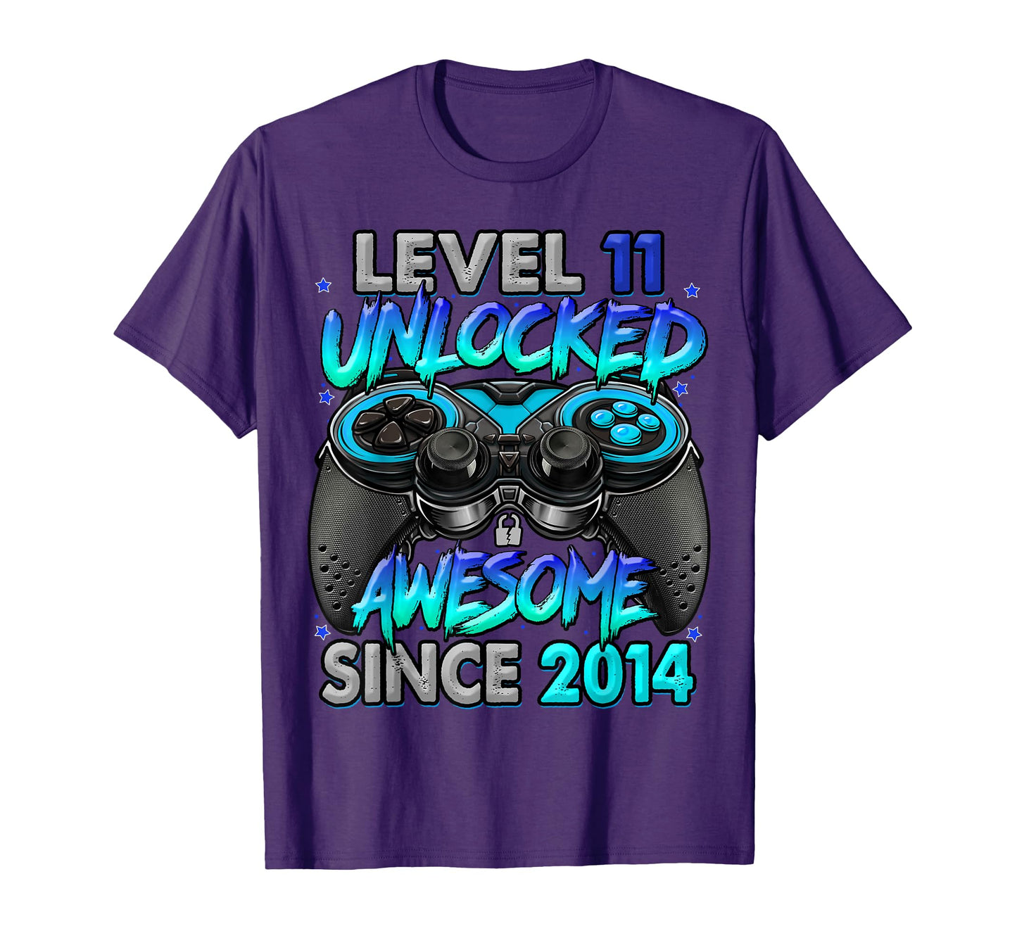 Level 11 Unlocked Awesome Since 2014 11th Birthday Gaming T-Shirt