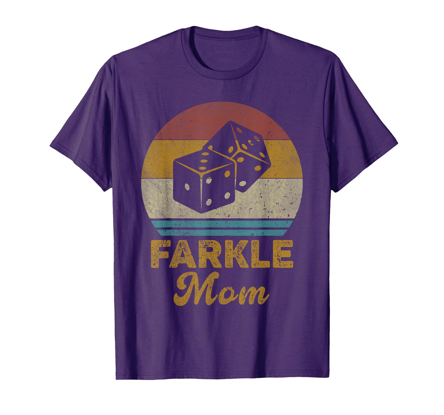 Farkle Mom Vintage Farkle Dice Game Womens T-Shirt