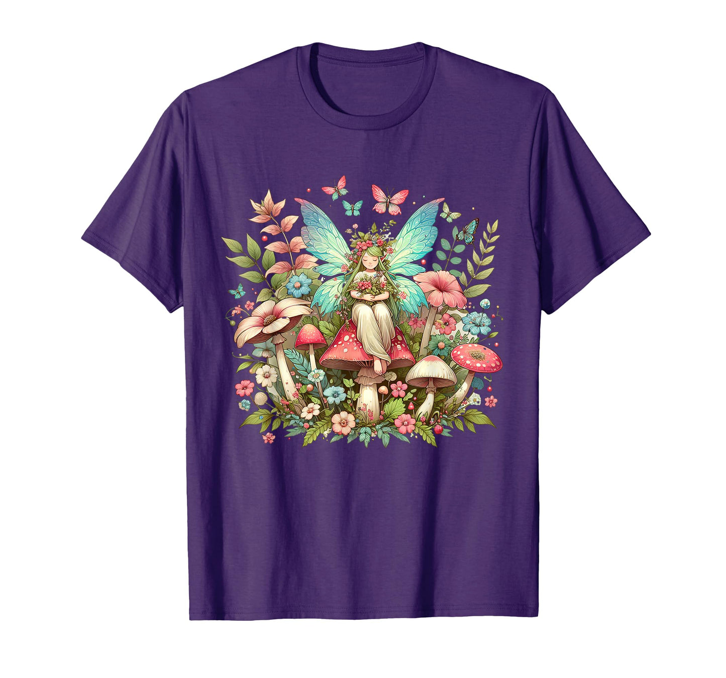 Enchanted Forest Fairy Fantasy Mystical Butterfly & Floral T-Shirt