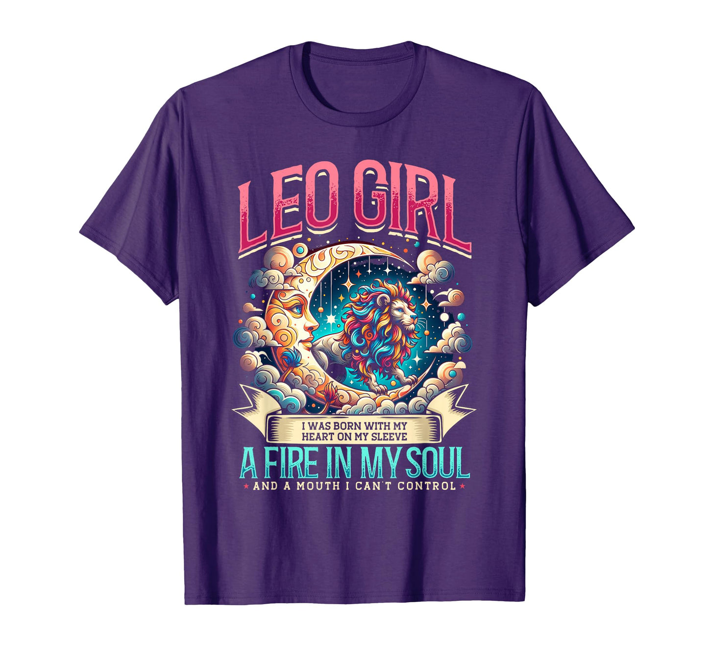 Leo Zodiac Sign Moon Astrology Star Sign, Leo Girl T-Shirt