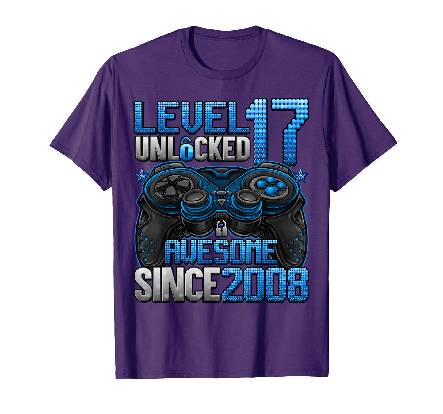 Level 17 Unlocked 17 Year Old Gifts Boys 17th Birthday Boy T-Shirt
