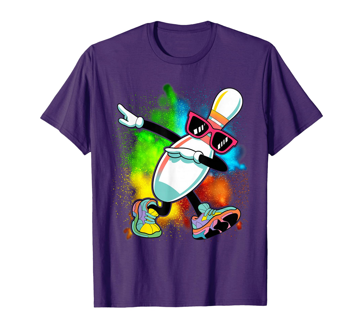 Bowling Pin Dabbing Sunglasses Bowler Player Kids Boys Men T-Shirt