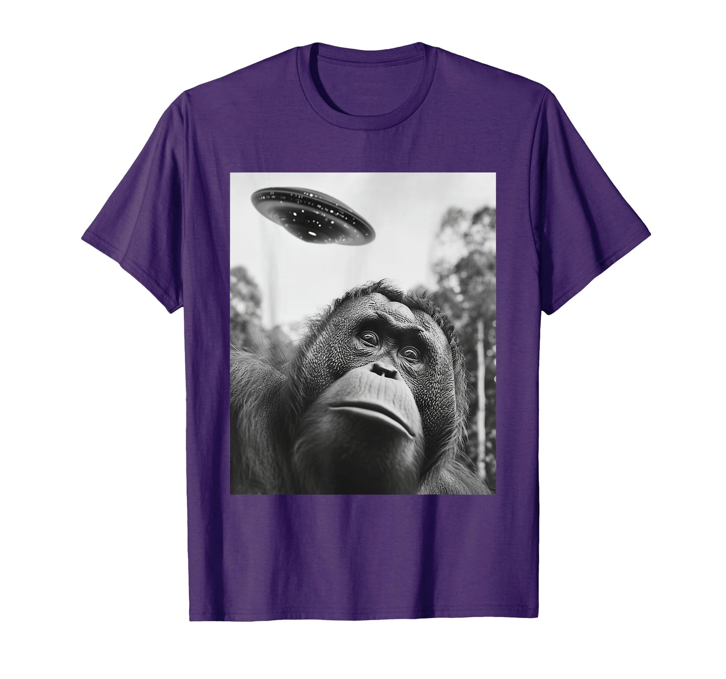Selfie - Funny Alien Selfie Orangutan UFO T-Shirt