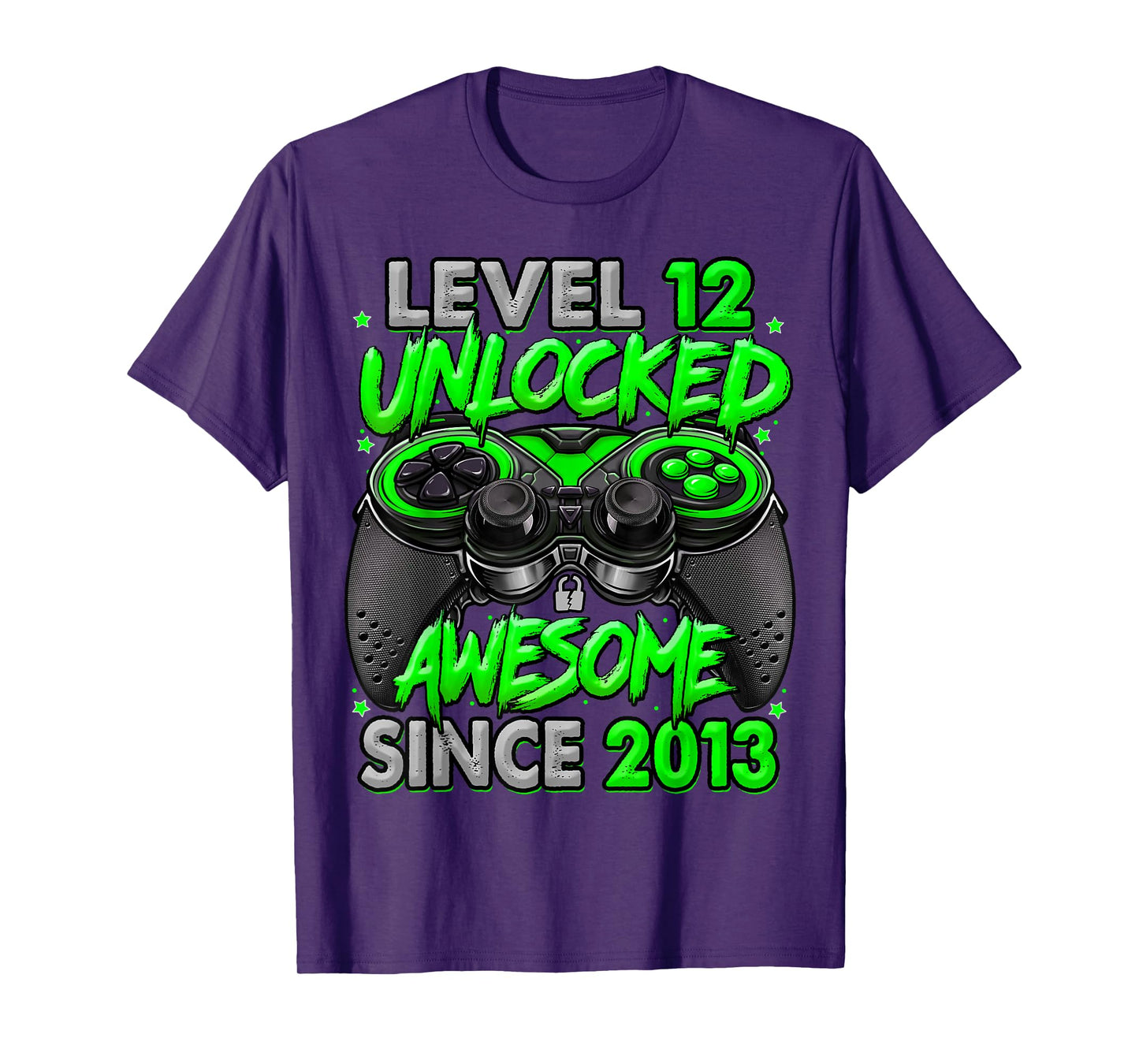 Level 12 Unlocked Awesome Since 2013 12th Birthday Gaming T-Shirt