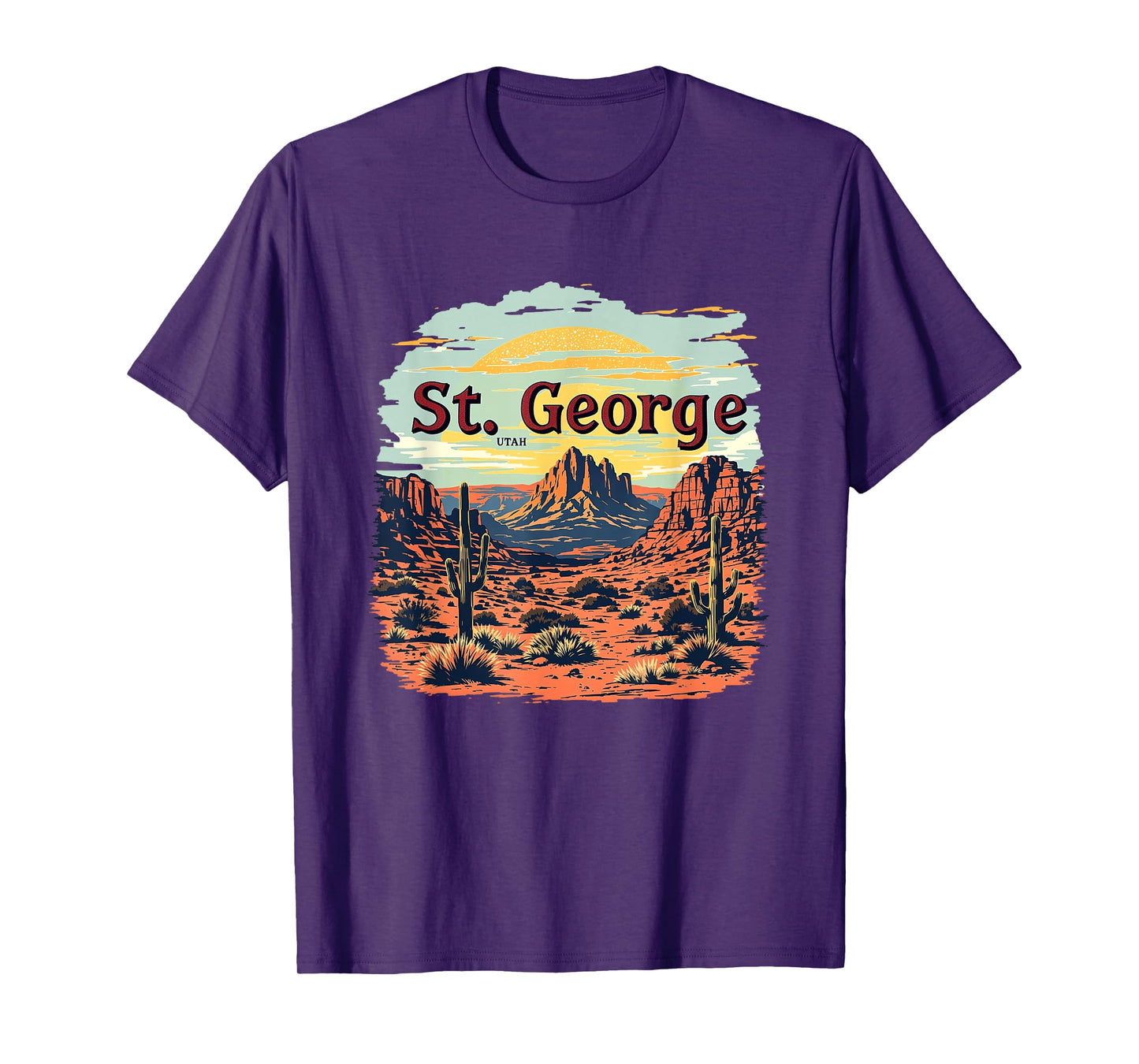 St. George Desert Mountain Vintage St. George Utah Cityscape T-Shirt