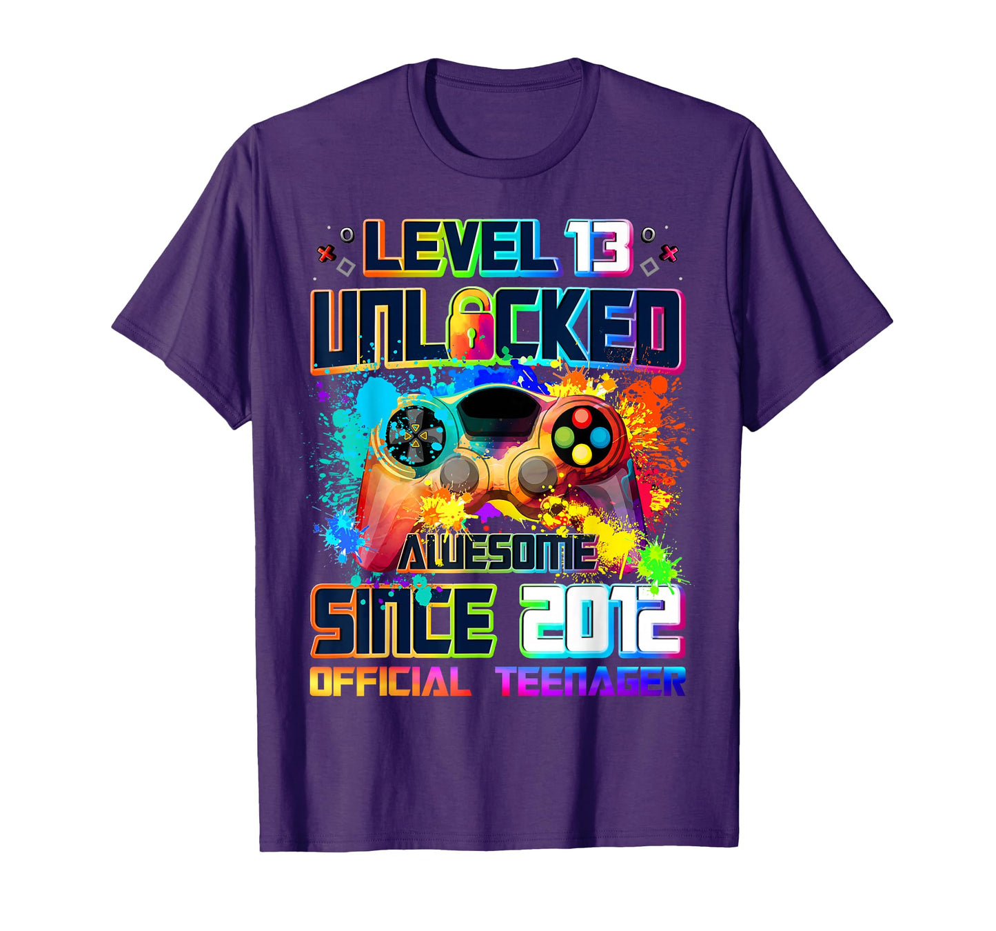 Level 13 Unlocked Awesome Since 2012 13th Birthday Gaming T-Shirt