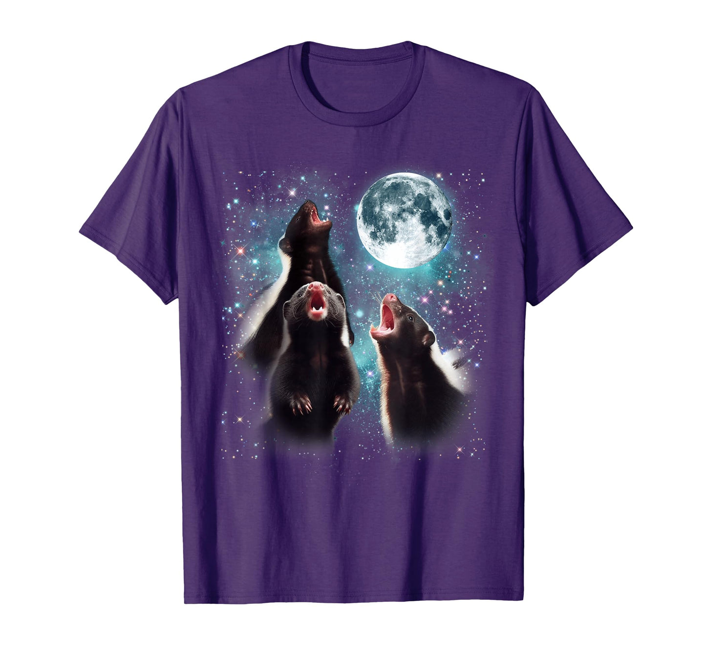 3 Skunk Moon Howling Skunk Head Funny For Men, Women, Kid T-Shirt