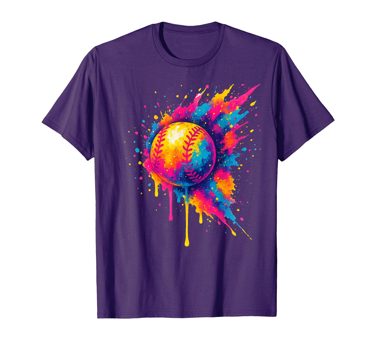 Colorful Splash Baseball Ball Graffiti for Youth & Boys T-Shirt