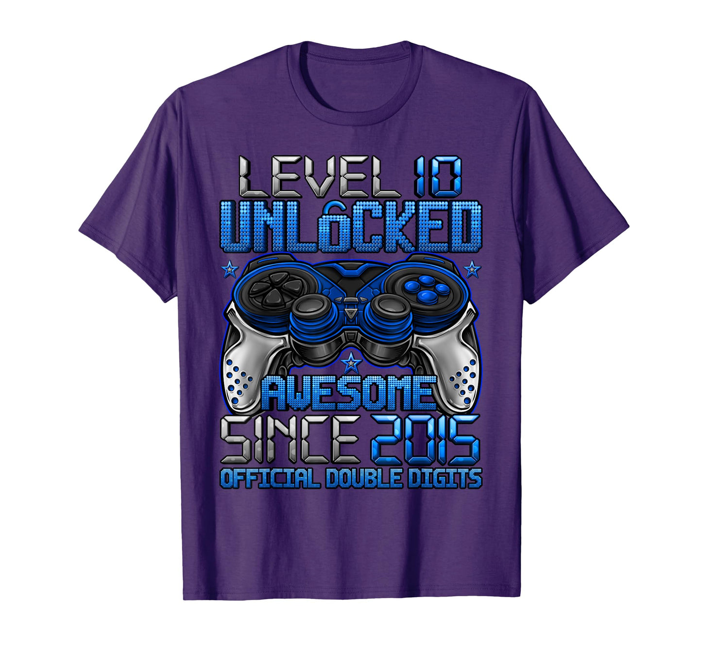 Official Double Digits Level 10 Unlocked 10th Birthday Boy T-Shirt