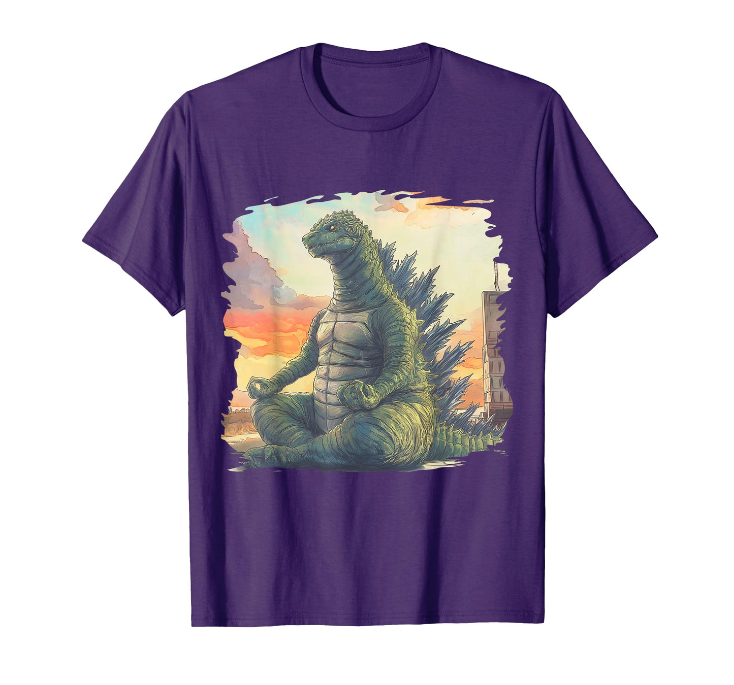 Kaiju Meditating Meditation Yoga Japanese Anime T-Shirt
