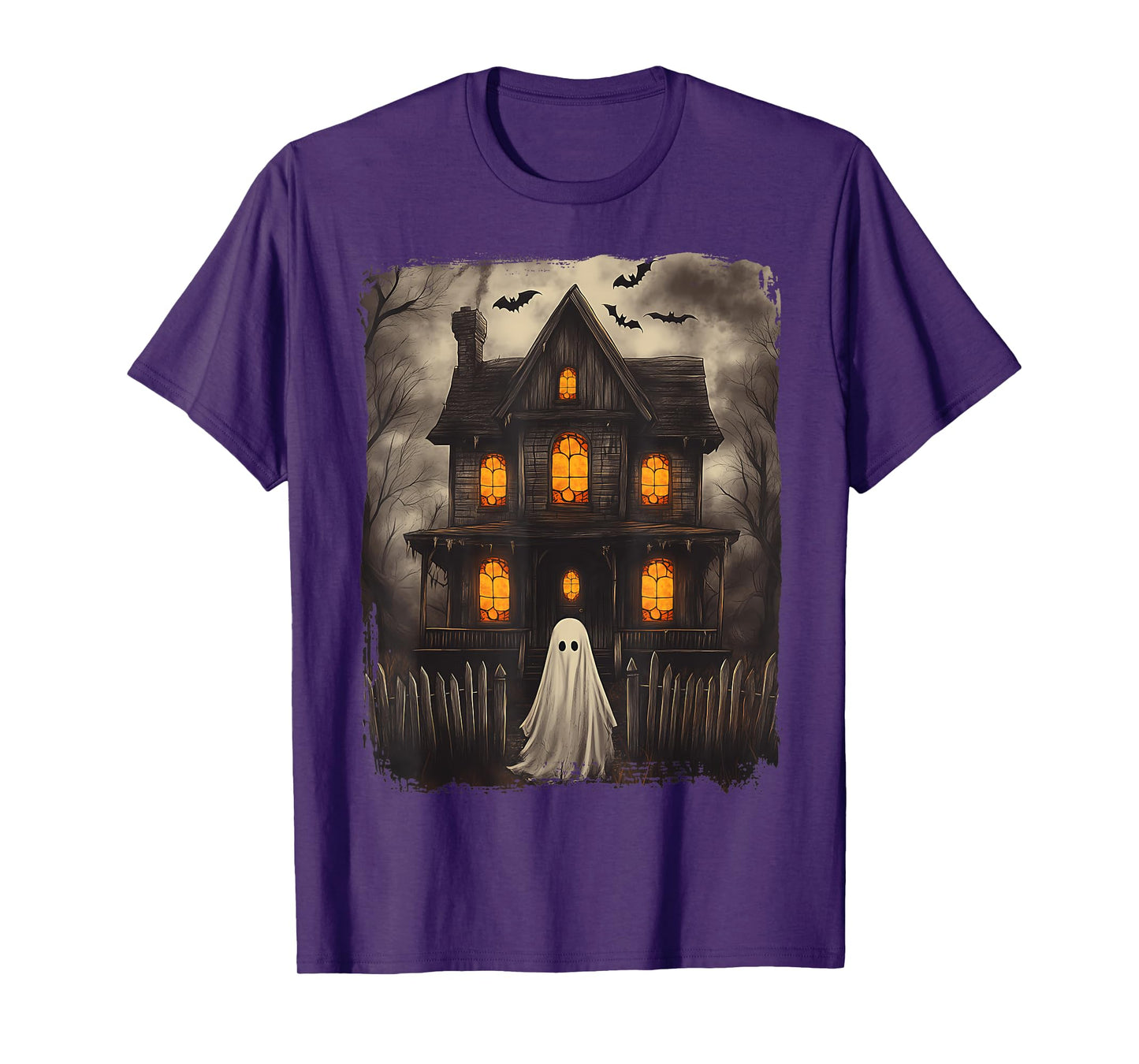 Vintage Ghost Haunted House Scary Halloween Costume Spooky T-Shirt