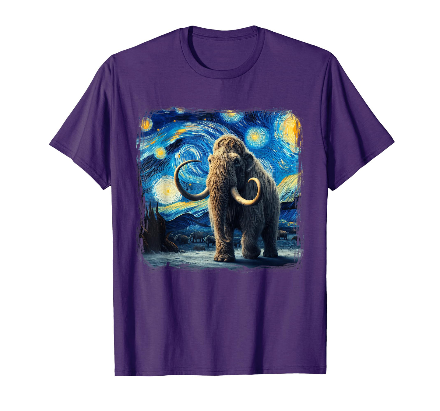 Woolly Mammoth Starry Night Funny Woolly Mammoth T-Shirt