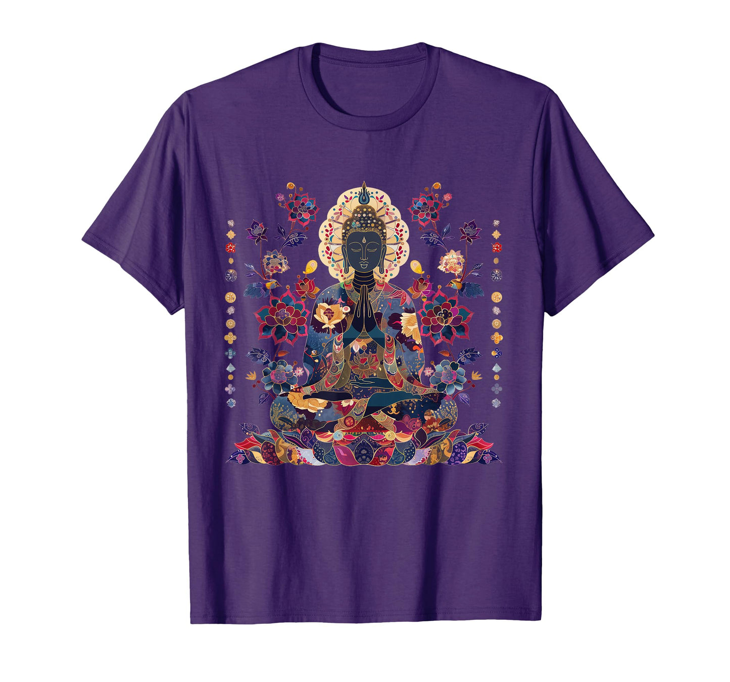 Buddha Vintage Flowers Zen Buddhism Spiritual Art Buddhist T-Shirt