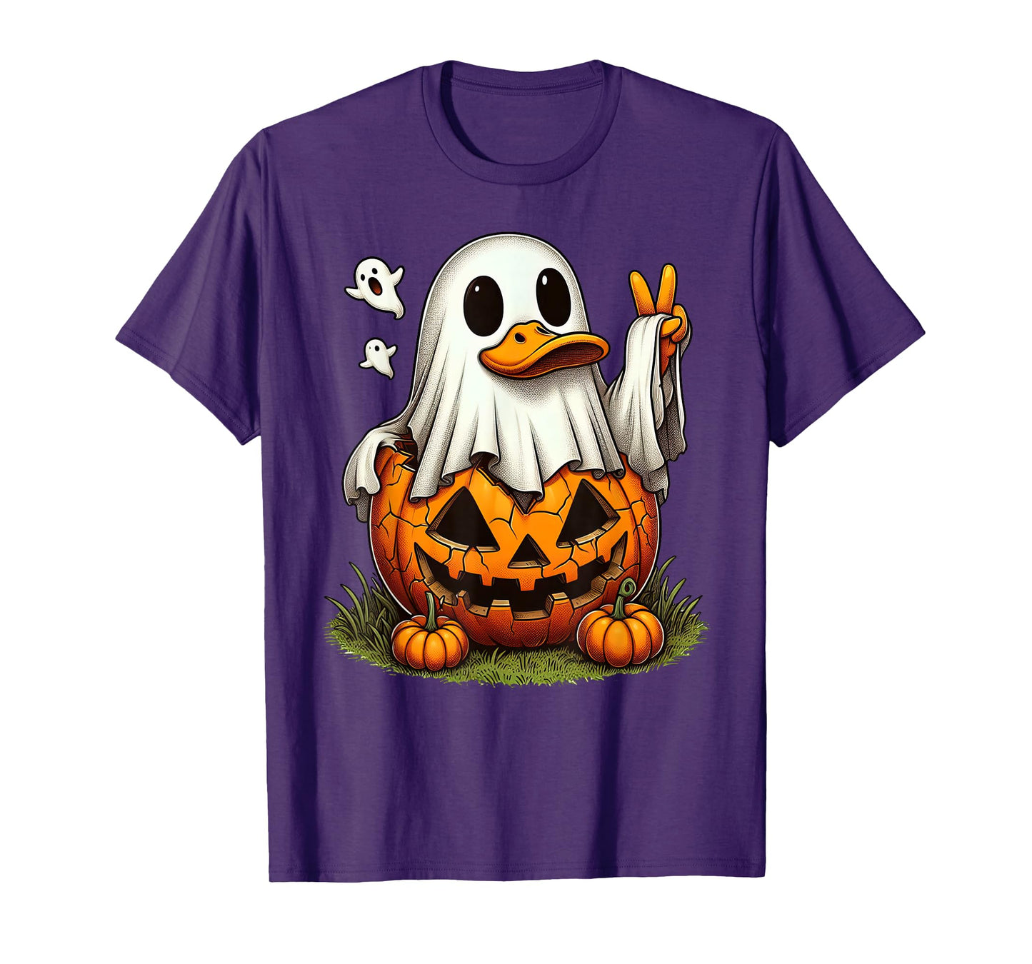 Funny Duck Boo Halloween Ghost Womens Mens Kids T-Shirt
