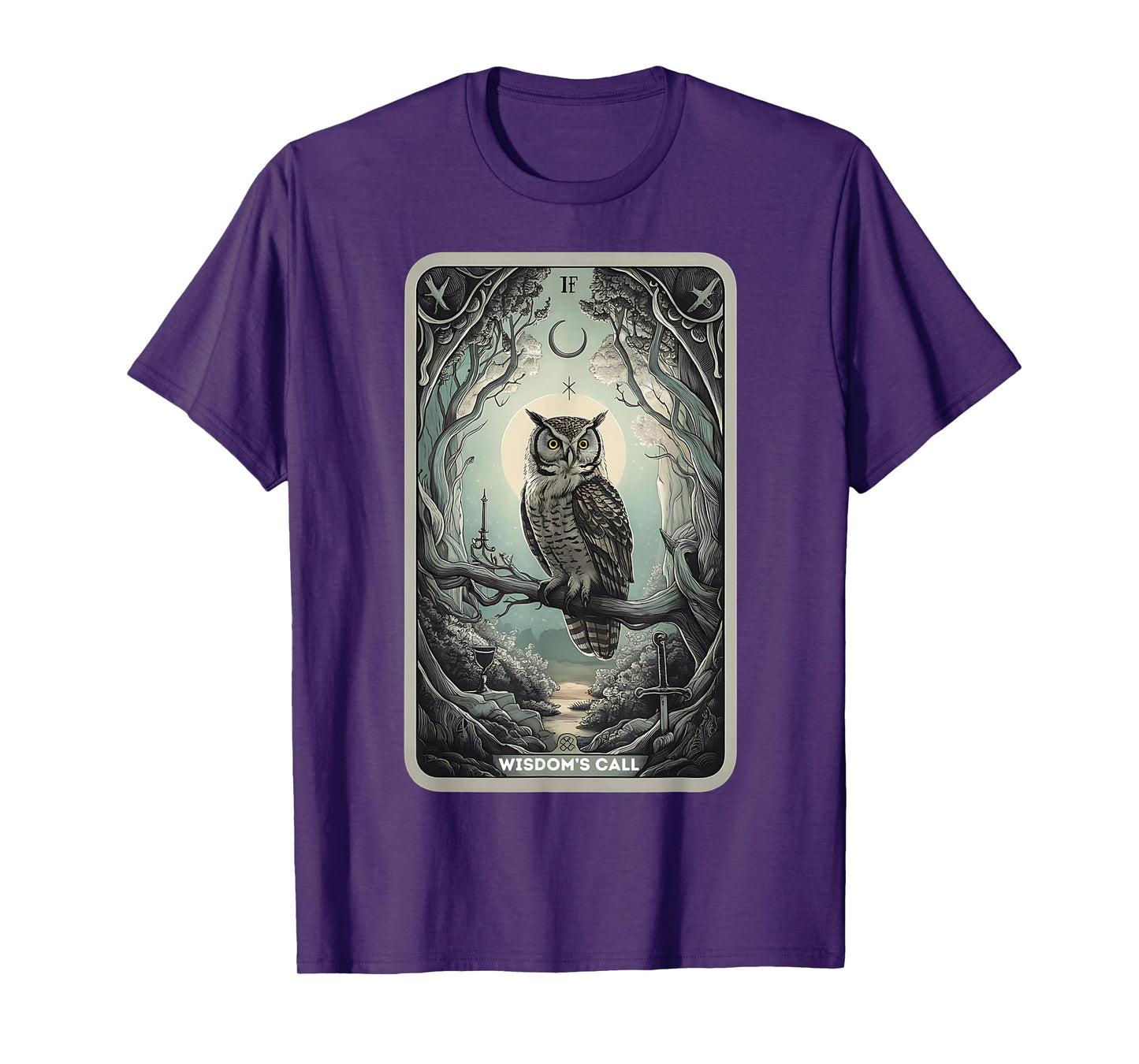 Tarot Card "Wisdom Call" Owls Lover Mystical Owl Tarot Card T-Shirt