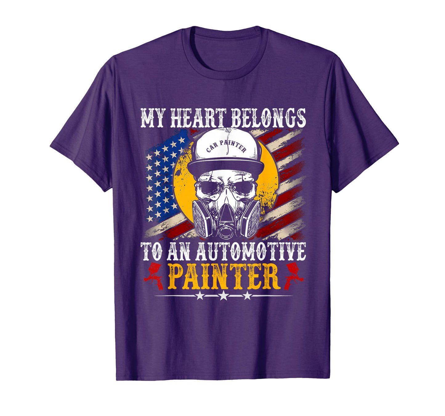 My Heart Belong Automotive Car Painter Gifts Fathers Day Dad T-Shirt