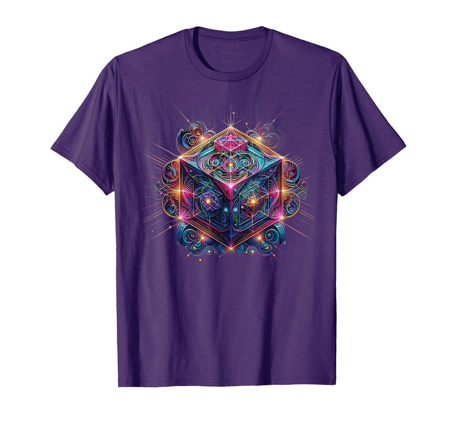 Sacred Geometry Flower of Life Metatron's Cube T-Shirt