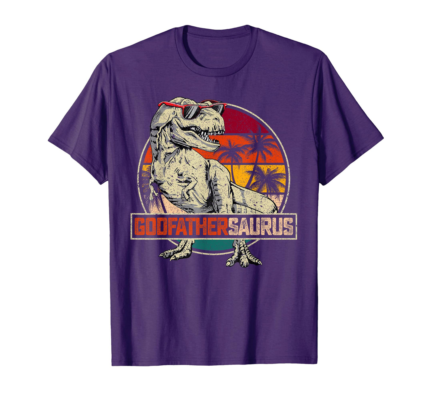 Godfathersaurus T Rex Dinosaur Godfather Saurus Family Match T-Shirt