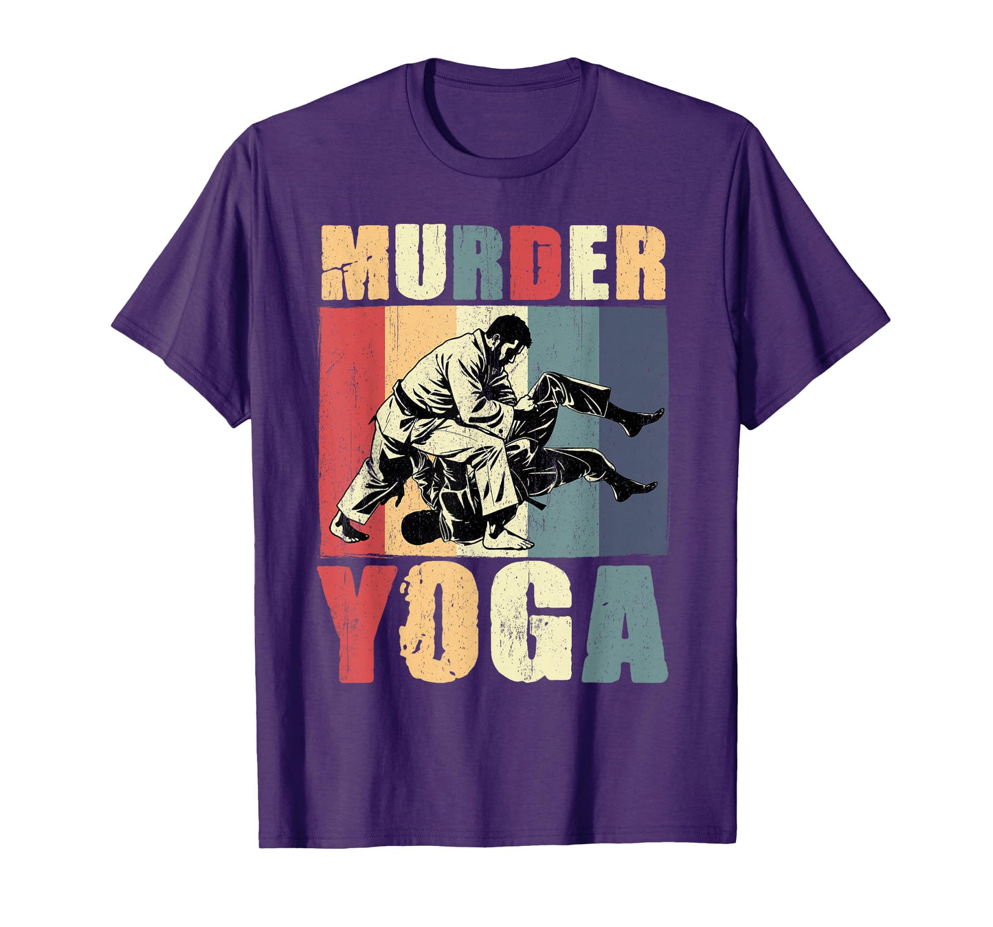 Retro Brazilian Jiu Jitsu Murder Yoga Funny BJJ Martial Arts T-Shirt