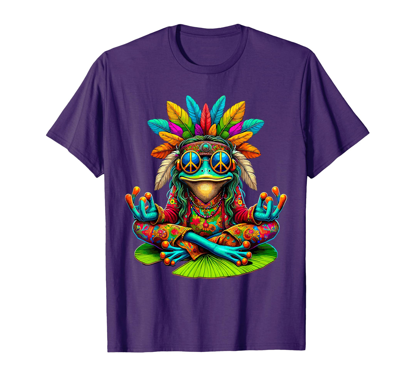 Frog Peace Sign Sunglasses Hippie T-Shirt
