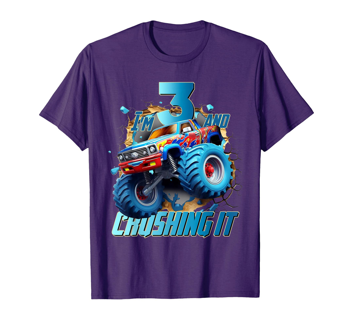I'm Crushing it Monster Truck 3 Year Old Boys 3rd Birthday T-Shirt