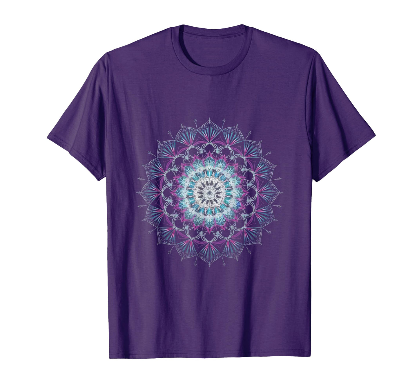 Watercolor Mandala Sacred Fractal Geometry Art T-Shirt