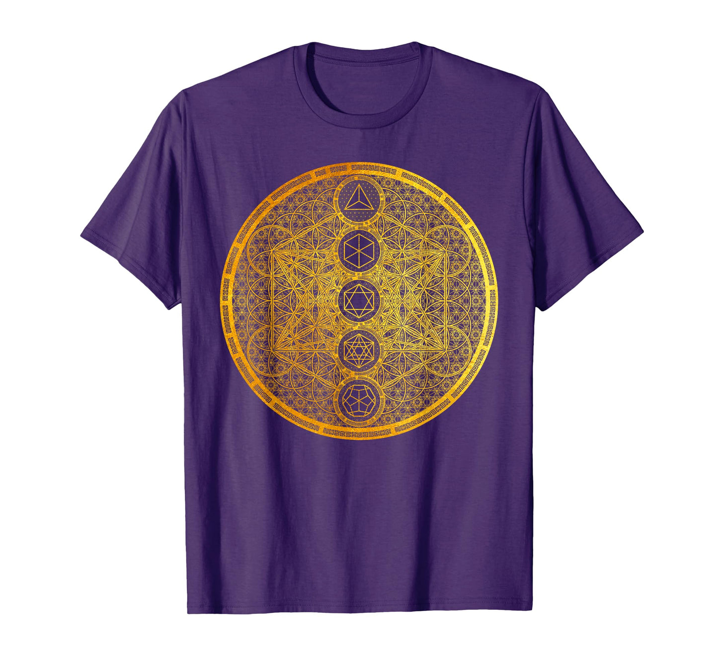 Metatron Cube Platonic Solids Sacred Geometry Metaphysics T-Shirt