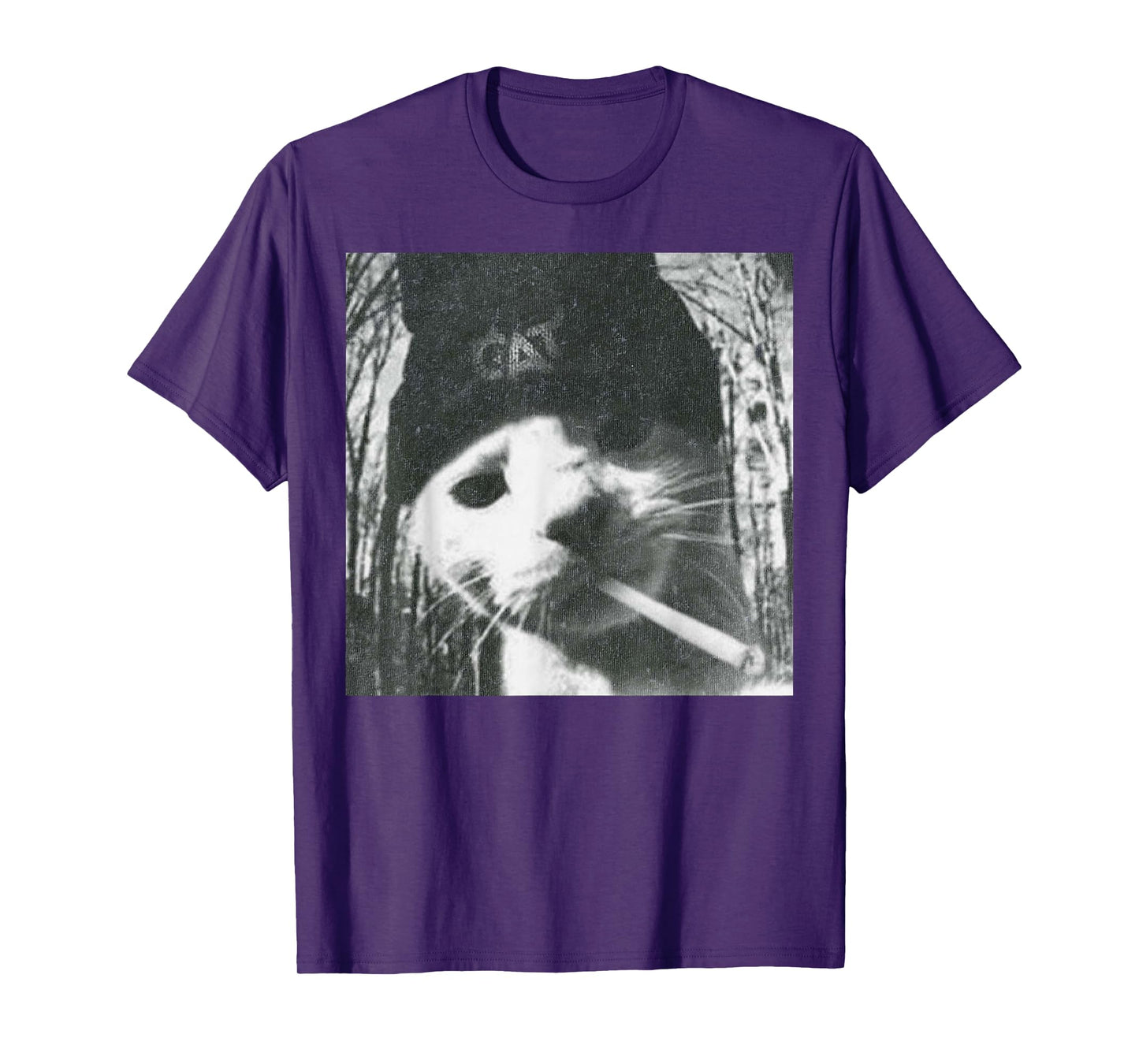 Smoking Cat Beanie Meme Grunge Aesthetic Funny T-Shirt