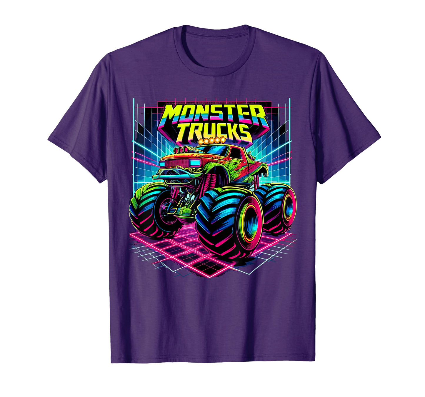 Monster Truck Birthday Party Retro Monster Trucks T-Shirt