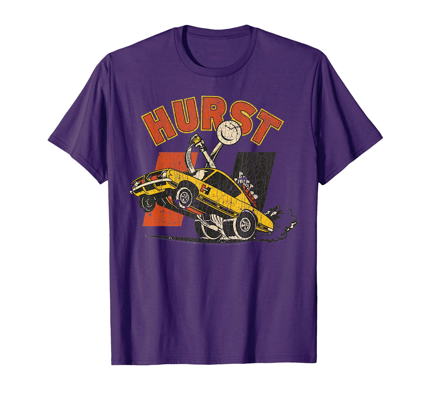 Vintage Car Retro Hurst Racing Meme Hand Engine Funny T-Shirt