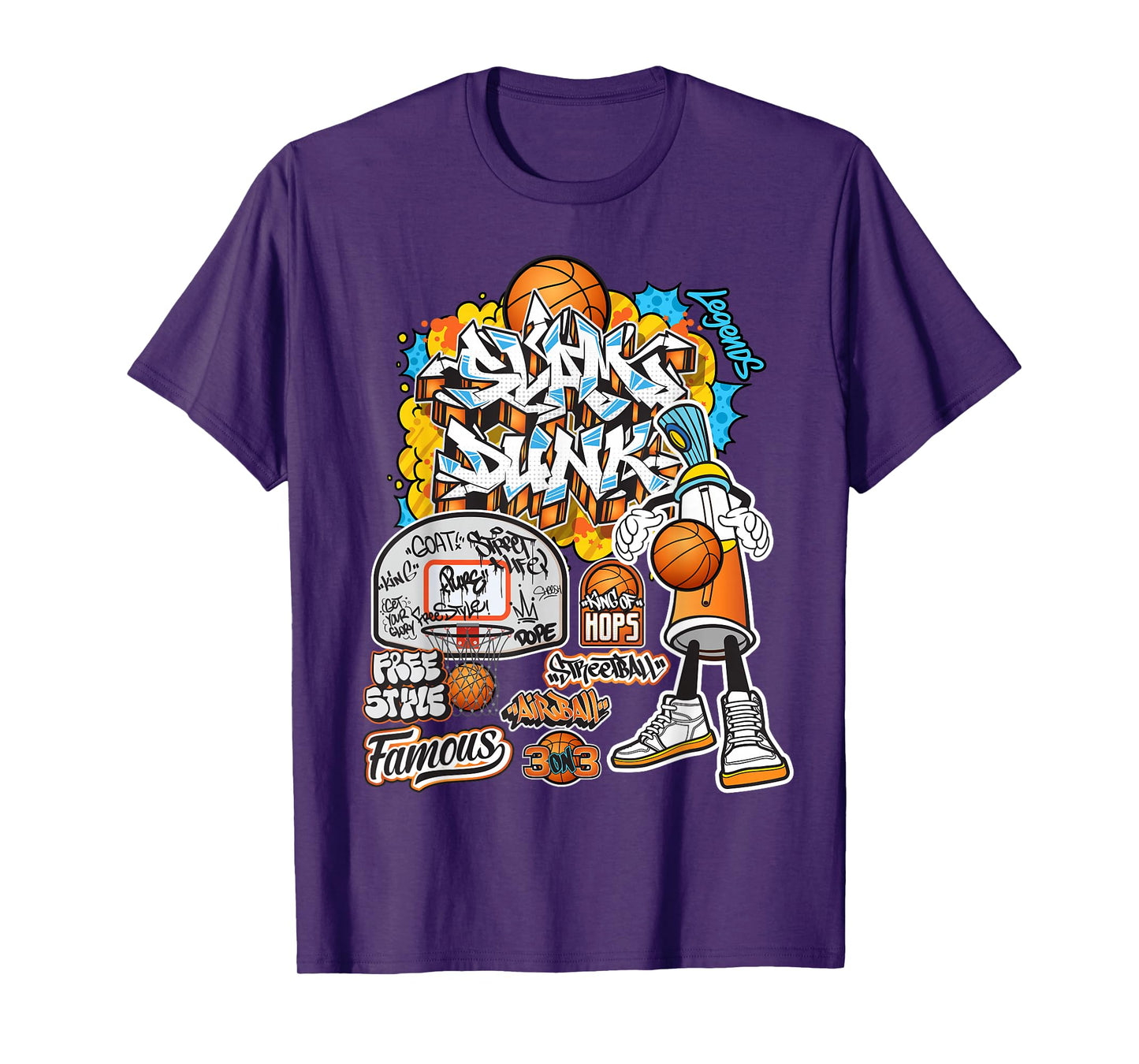 Cool Basketball Graffiti Style Illustration Graphic Designs T-Shirt