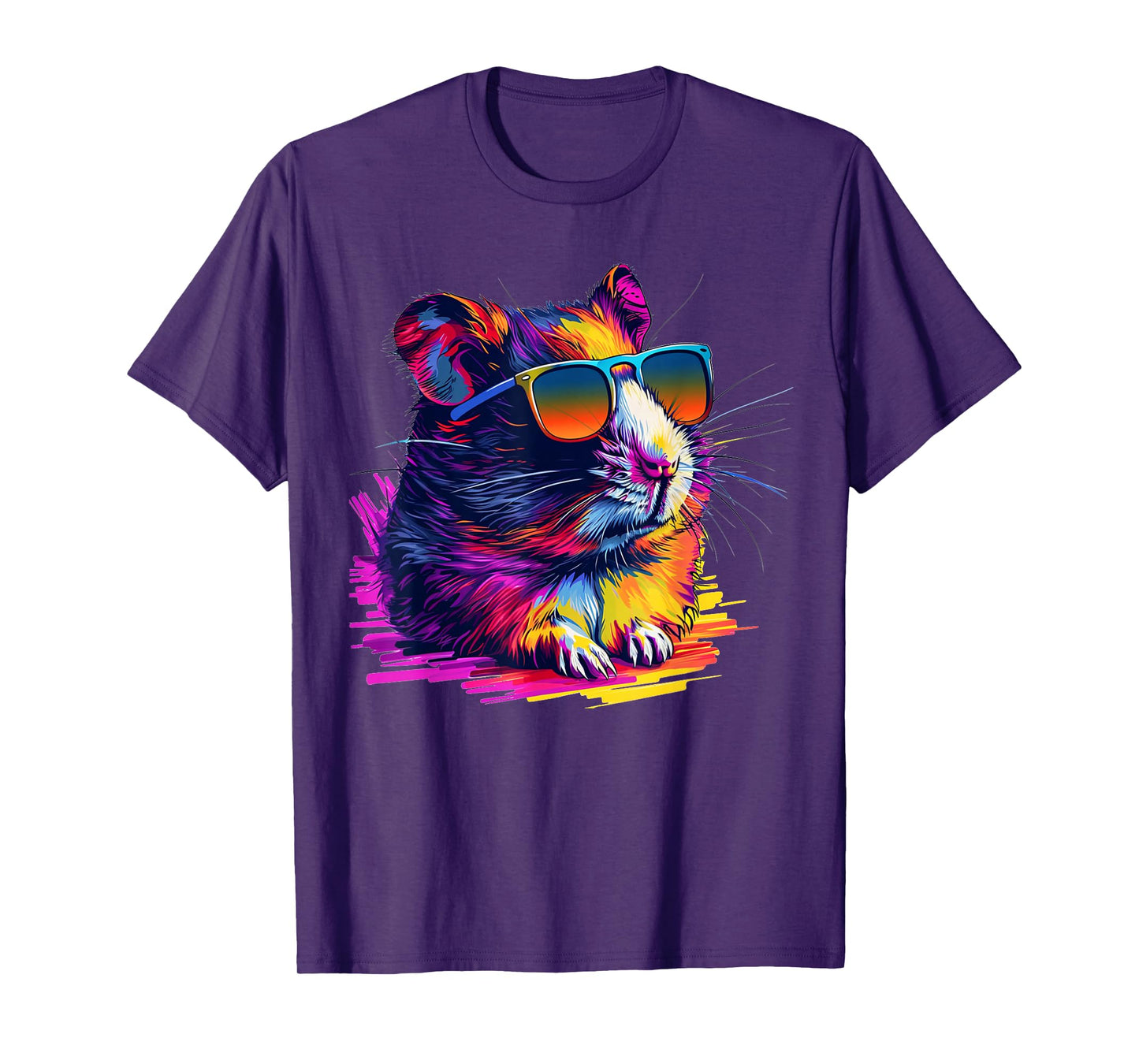 Cool looking hamster with multicolor sunglasses outfit T-Shirt