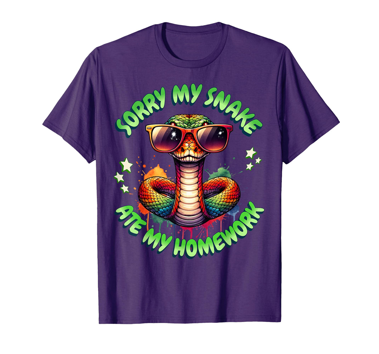 Snake Pun Sorry My Snake Ate My Homework Animal Humor Kids T-Shirt