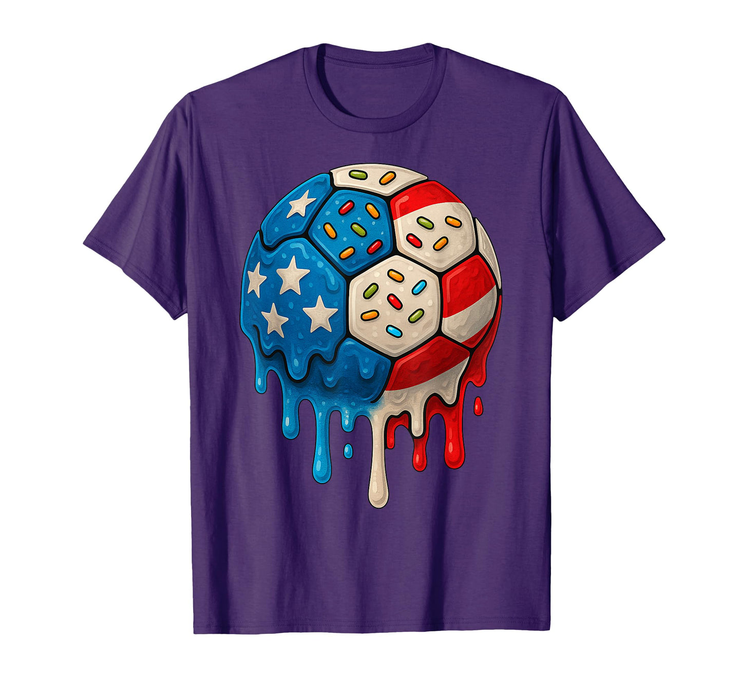 Ice Cream Drip Soccer Stuff 4th of July Boys Kids T-Shirt